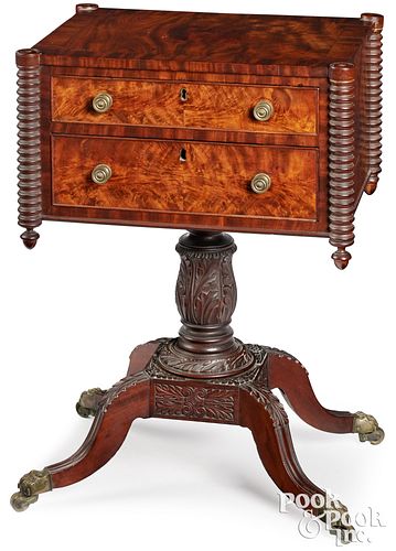 FEDERAL MAHOGANY TWO-DRAWER WORK