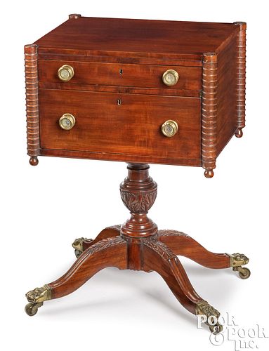 FEDERAL MAHOGANY TWO-DRAWER WORK