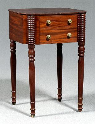 Federal mahogany work table, two