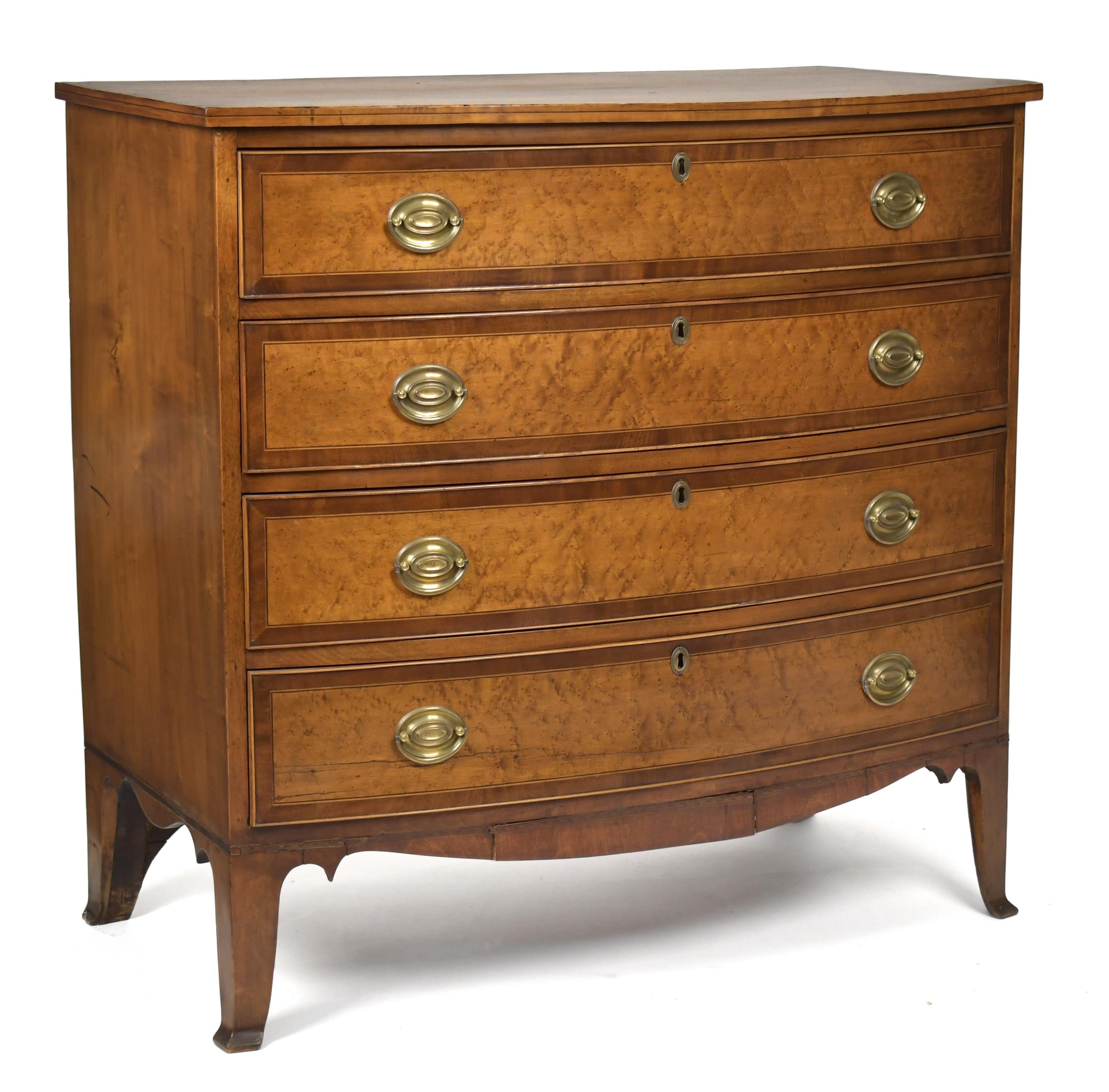 FEDERAL NH INLAID BOW FRONT CHEST