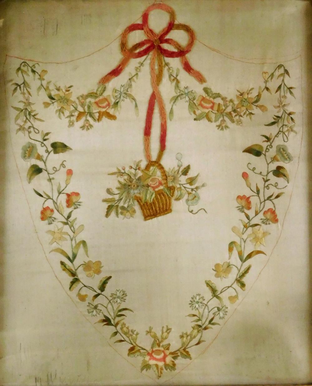 FEDERAL PERIOD EMBROIDERY, SILK