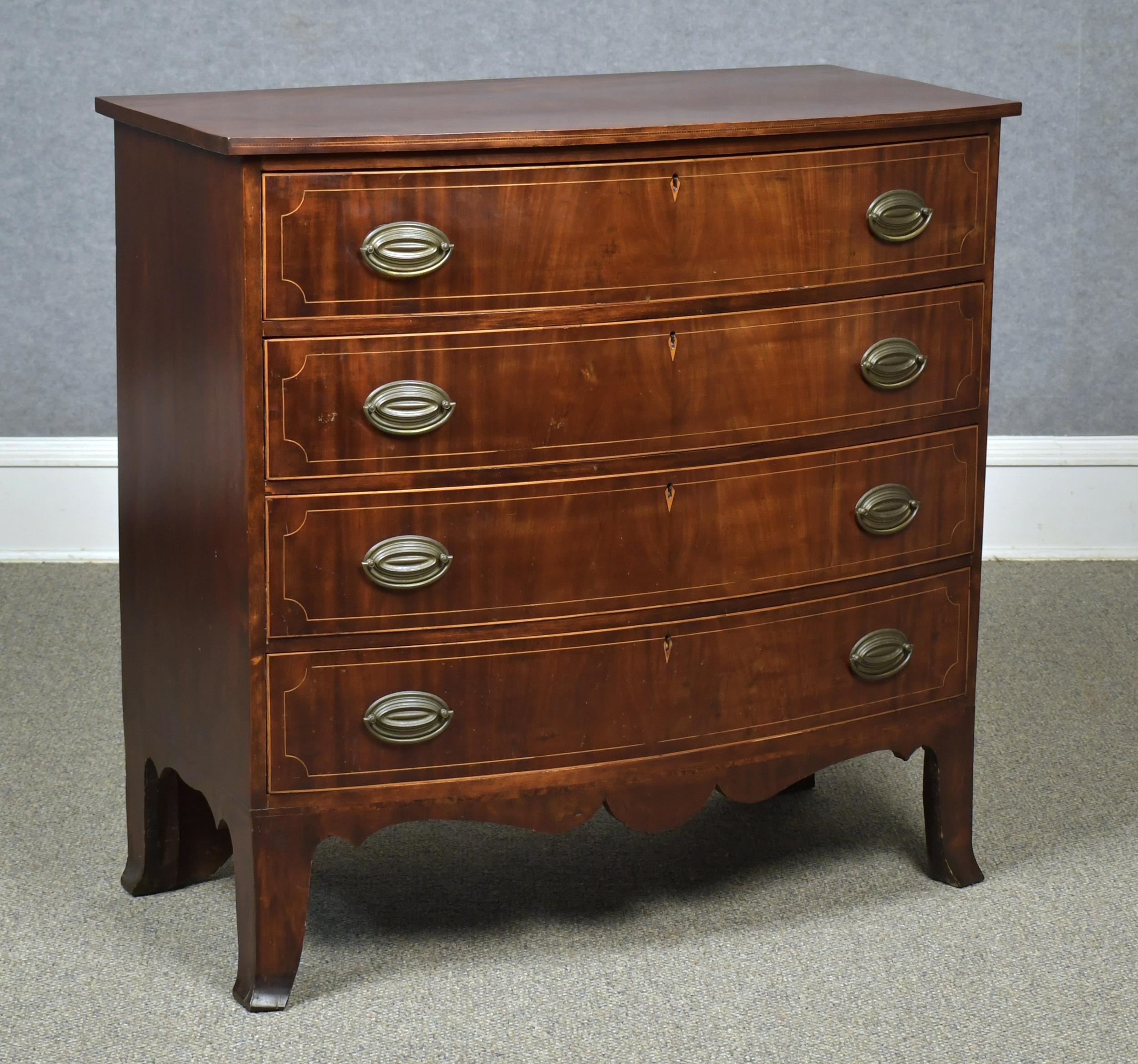 FEDERAL PORTSMOUTH INLAID BOW FRONT