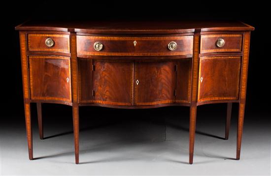 Federal style banded mahogany
