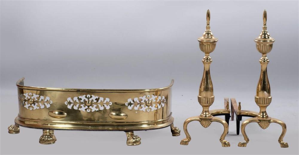 FEDERAL STYLE BRASS ANDIRONS AND