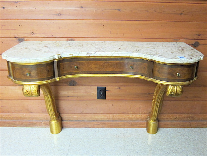 FEDERAL STYLE BURL AND GILTWOOD