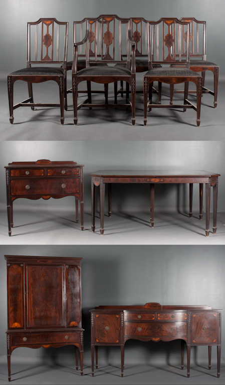 Federal style carved and inlaid