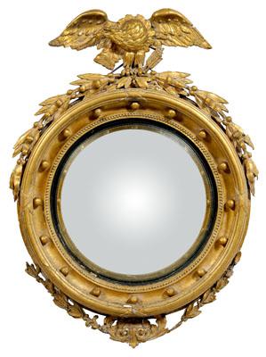 Federal style convex mirror, carved