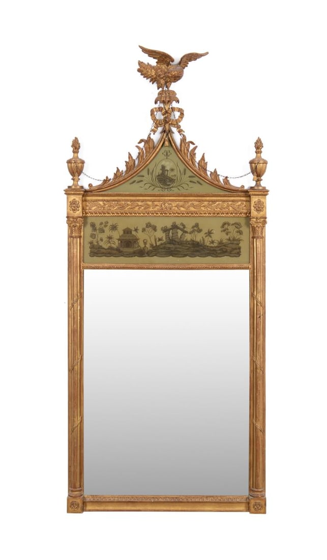 FEDERAL STYLE GILTWOOD EGLOMISE