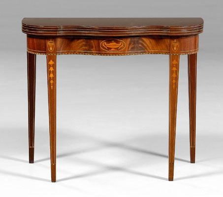 Federal style inlaid card table,