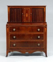 Federal style inlaid tambour d