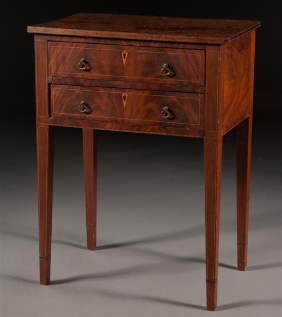 Federal style inlaid walnut 