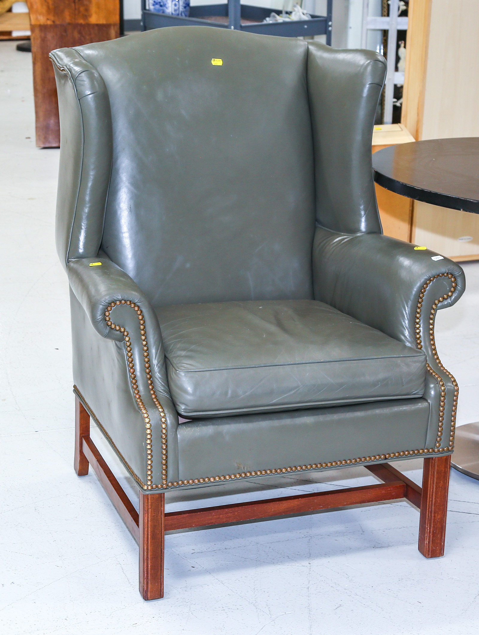 FEDERAL STYLE LEATHER UPHOLSTERED