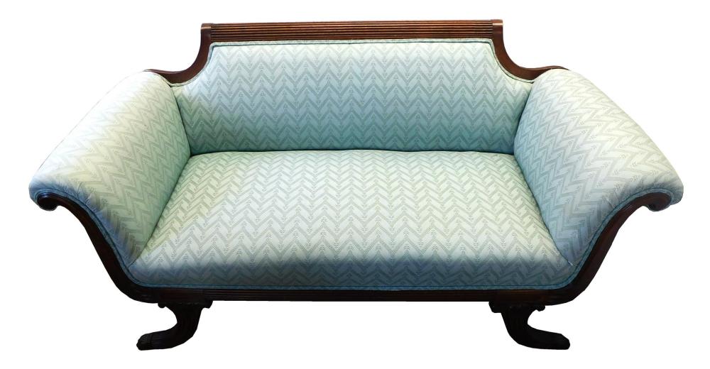 FEDERAL STYLE SETTEE WITH BLUE