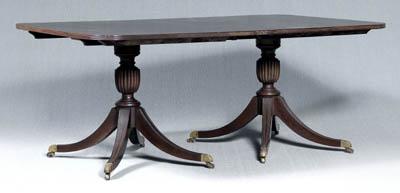 Federal style two pedestal table,