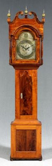 Federal tall case clock, cherr