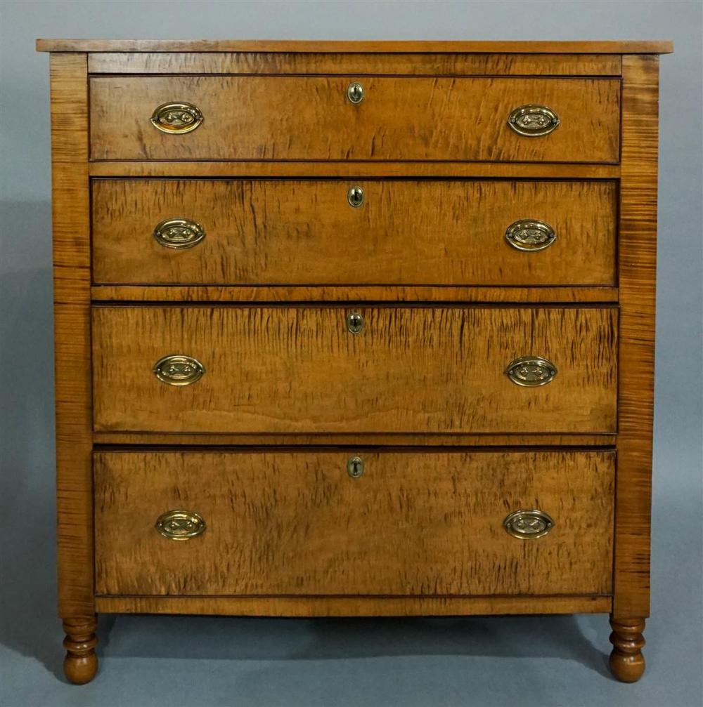 FEDERAL TIGER MAPLE CHEST OF