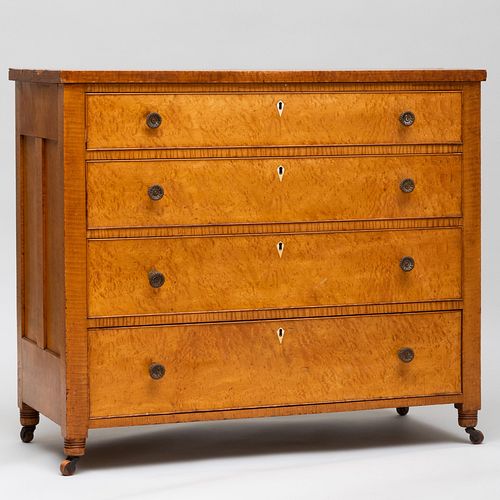 FEDERAL TIGER MAPLE CHEST OF