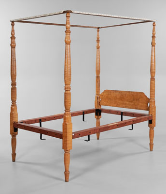 Federal Tiger Maple Four Poster Bed