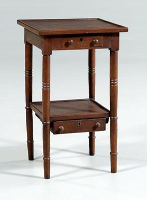 Federal two-drawer side table, oak,