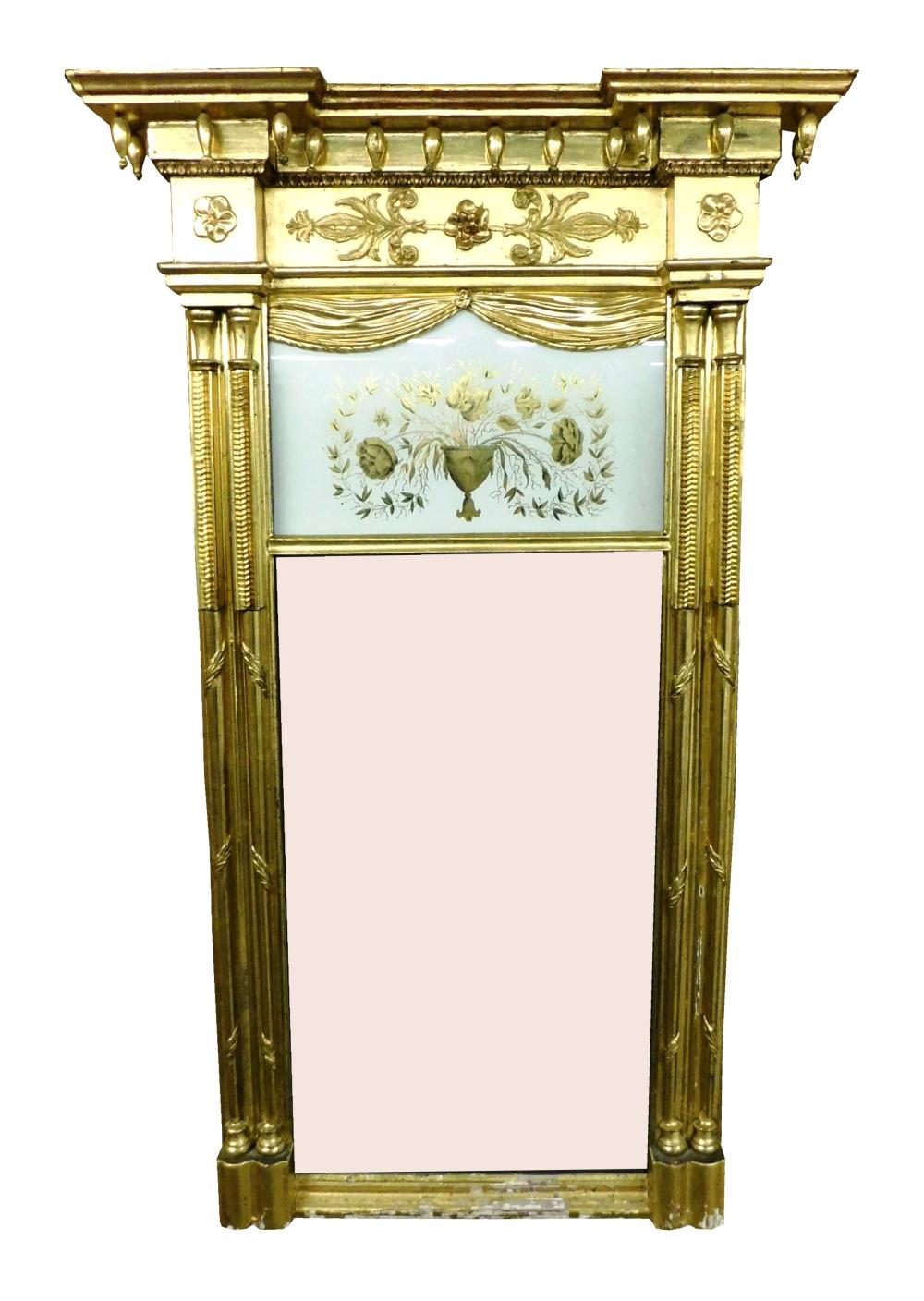 FEDERAL TWO PANEL WALL MIRROR, 19TH