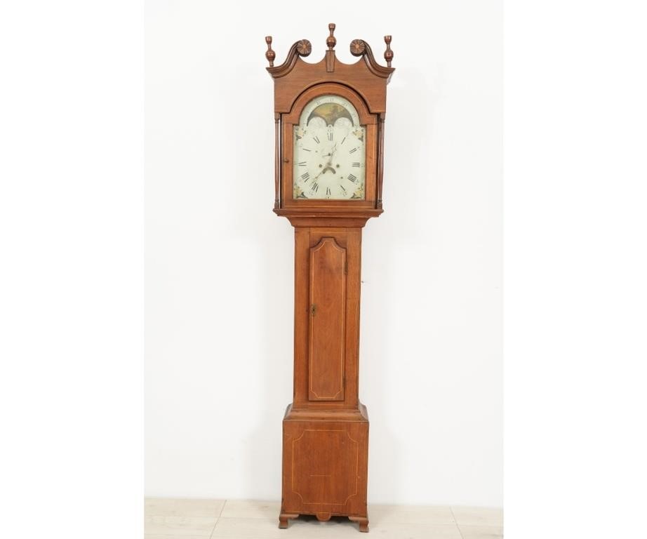 Federal walnut inlaid tall case