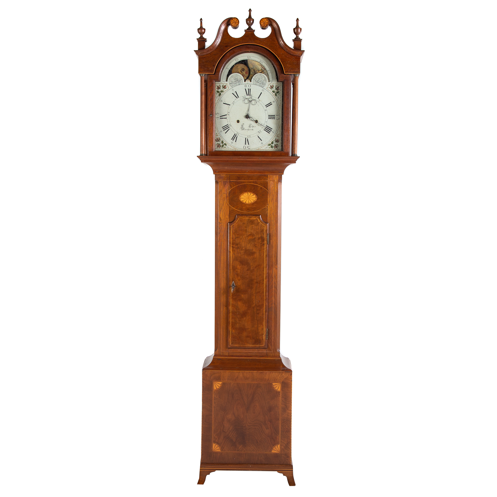 FEDERAL WALNUT TALL CASE CLOCK,