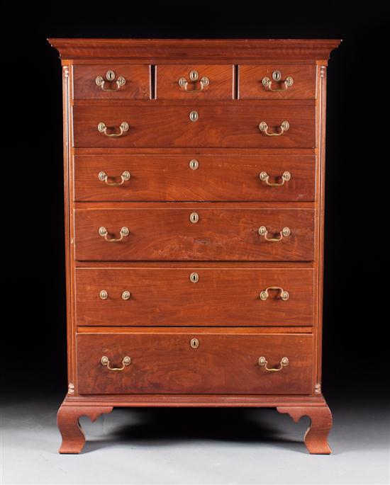 Federal walnut tall chest of