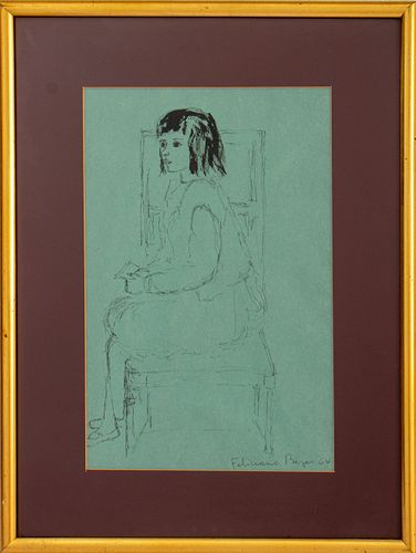 FELICIANO BEJAR GIRL SEATED ON
