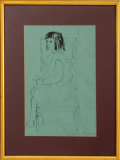 FELICIANO BEJAR GIRL SEATED ON