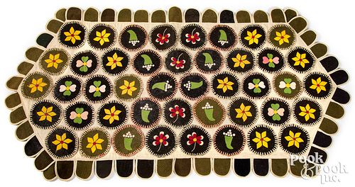 FELT PENNY TABLE THROW, EARLY