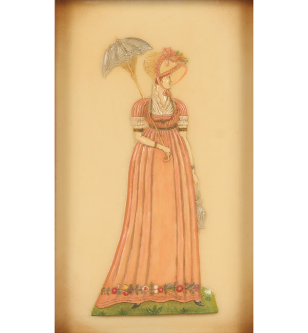 Female figure in daytime finery,