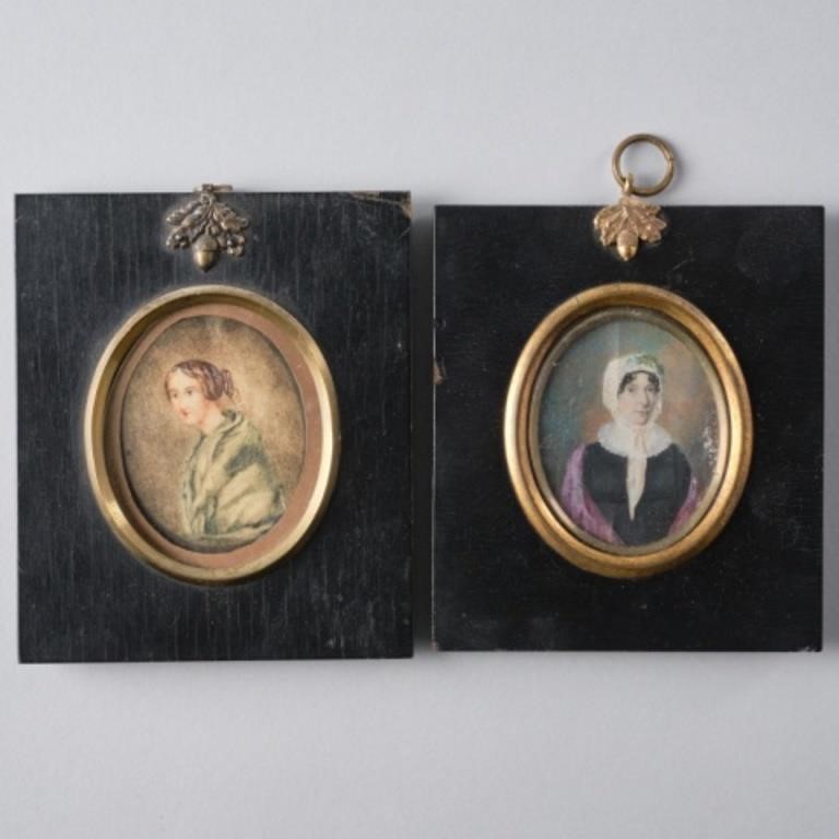 FEMALE MINIATURE PORTRAITSTwo