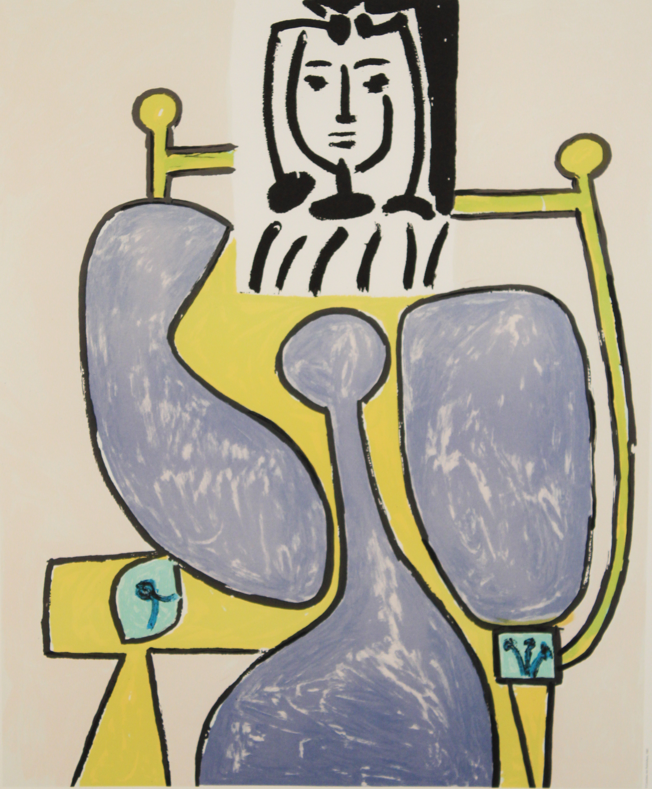 FEMME ASSISE A LA ROBE BLUE,