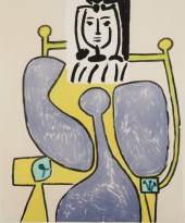 FEMME ASSISE A LA ROBE BLUE, A
