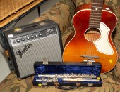 FENDER AMPLIFIER, FLUTE & A GU
