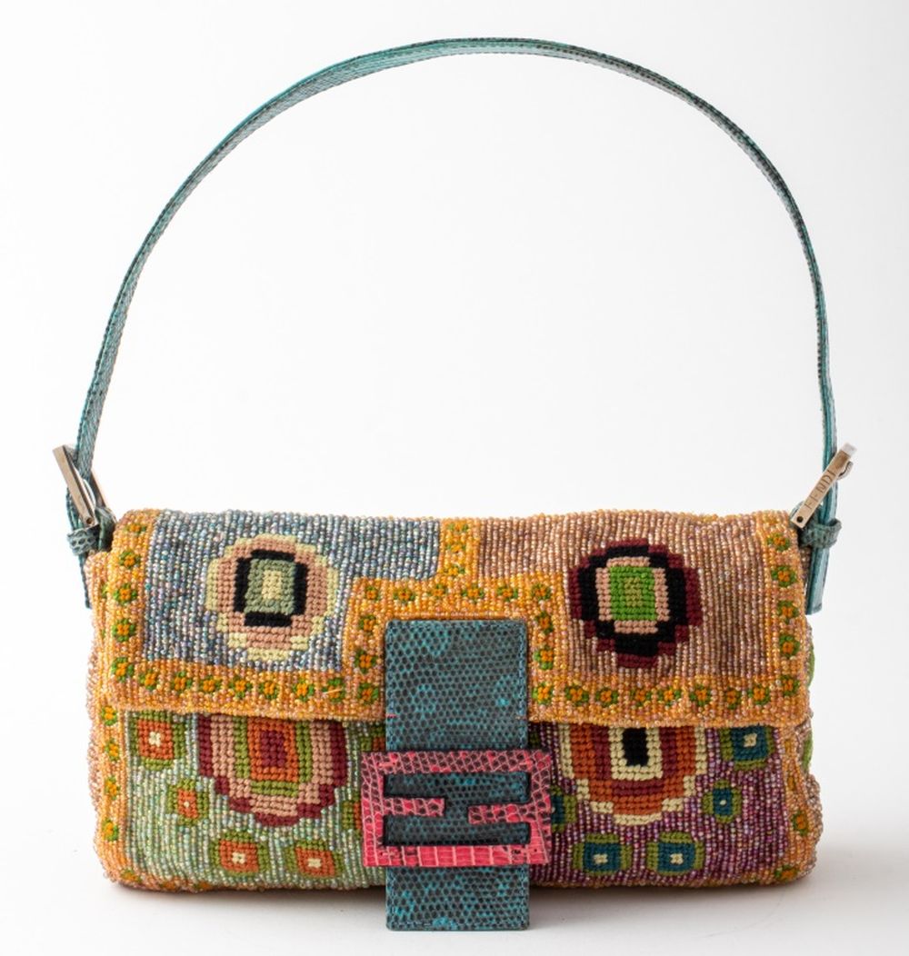 FENDI BEADED & EMBROIDERED BAGUETTE