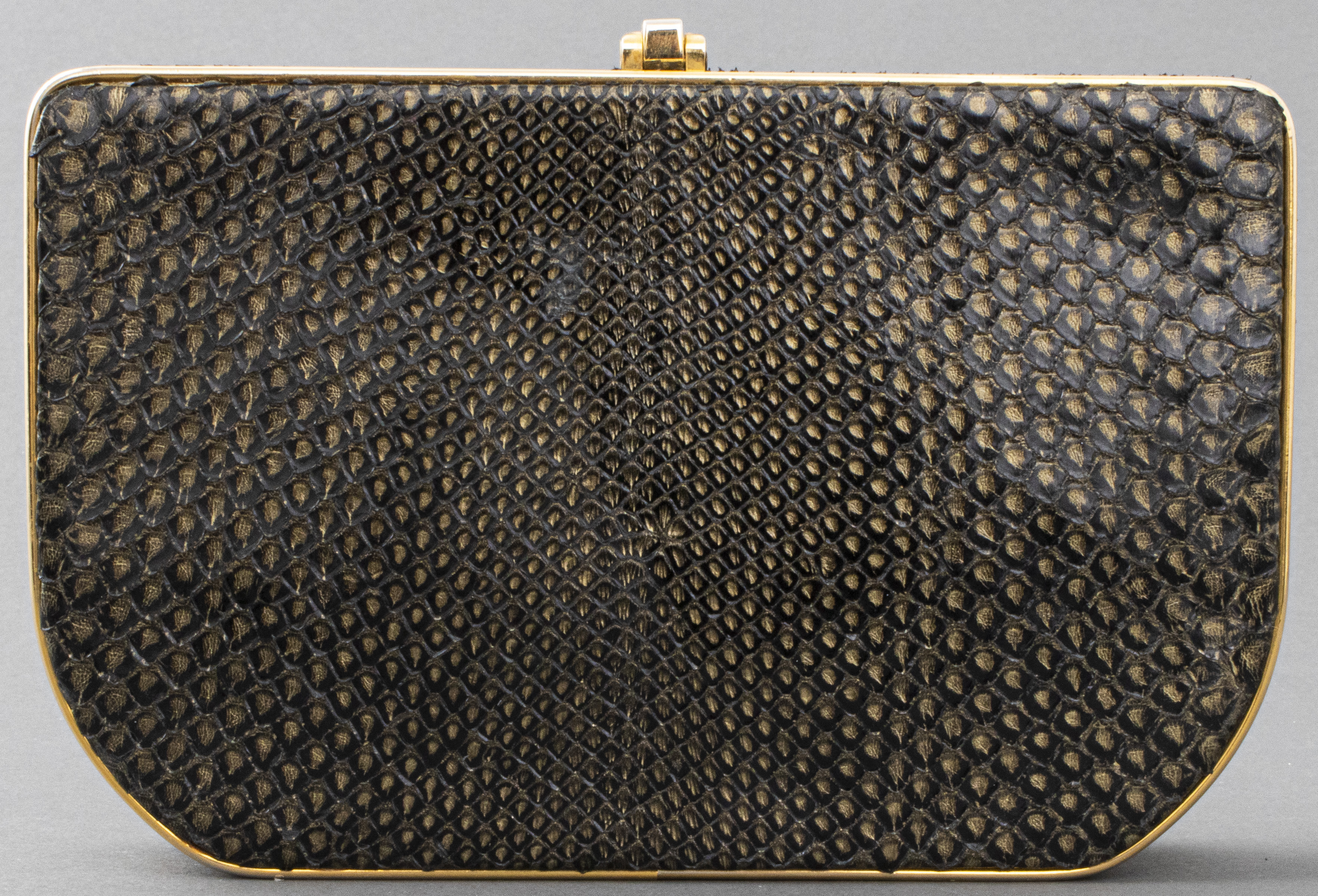 FENDI BLACK AND GOLD-TONE PYTHON