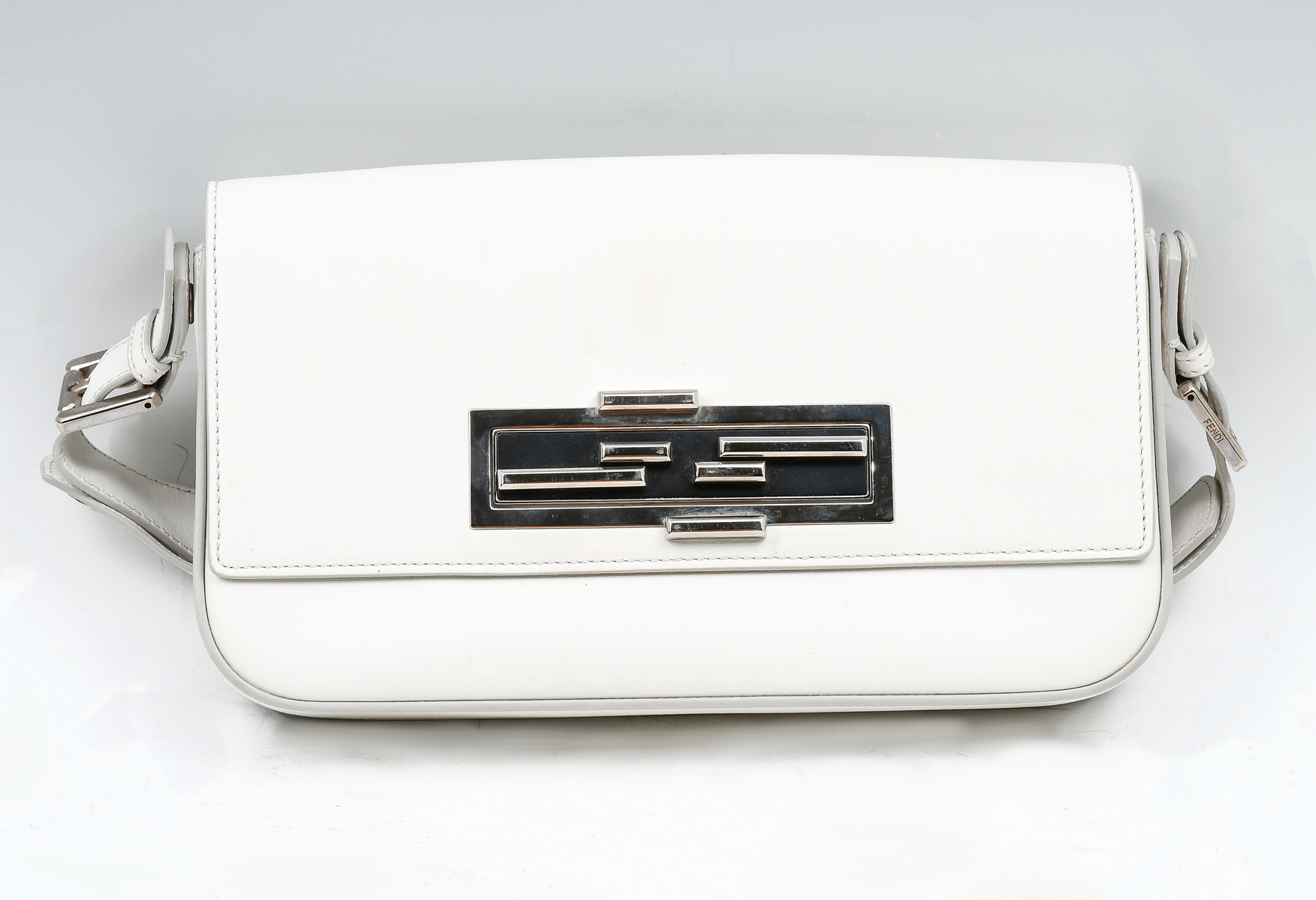 FENDI BLACK & WHITE BAGUETTE CALF