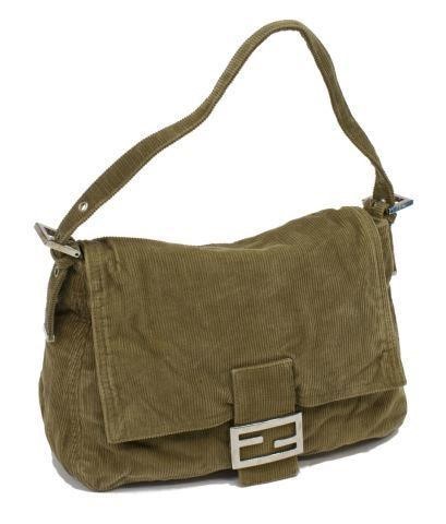 FENDI BROWN CORDUROY FLAP