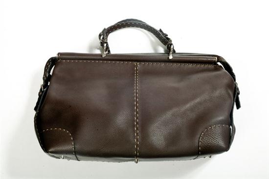 FENDI BROWN LEATHER SELLERIA