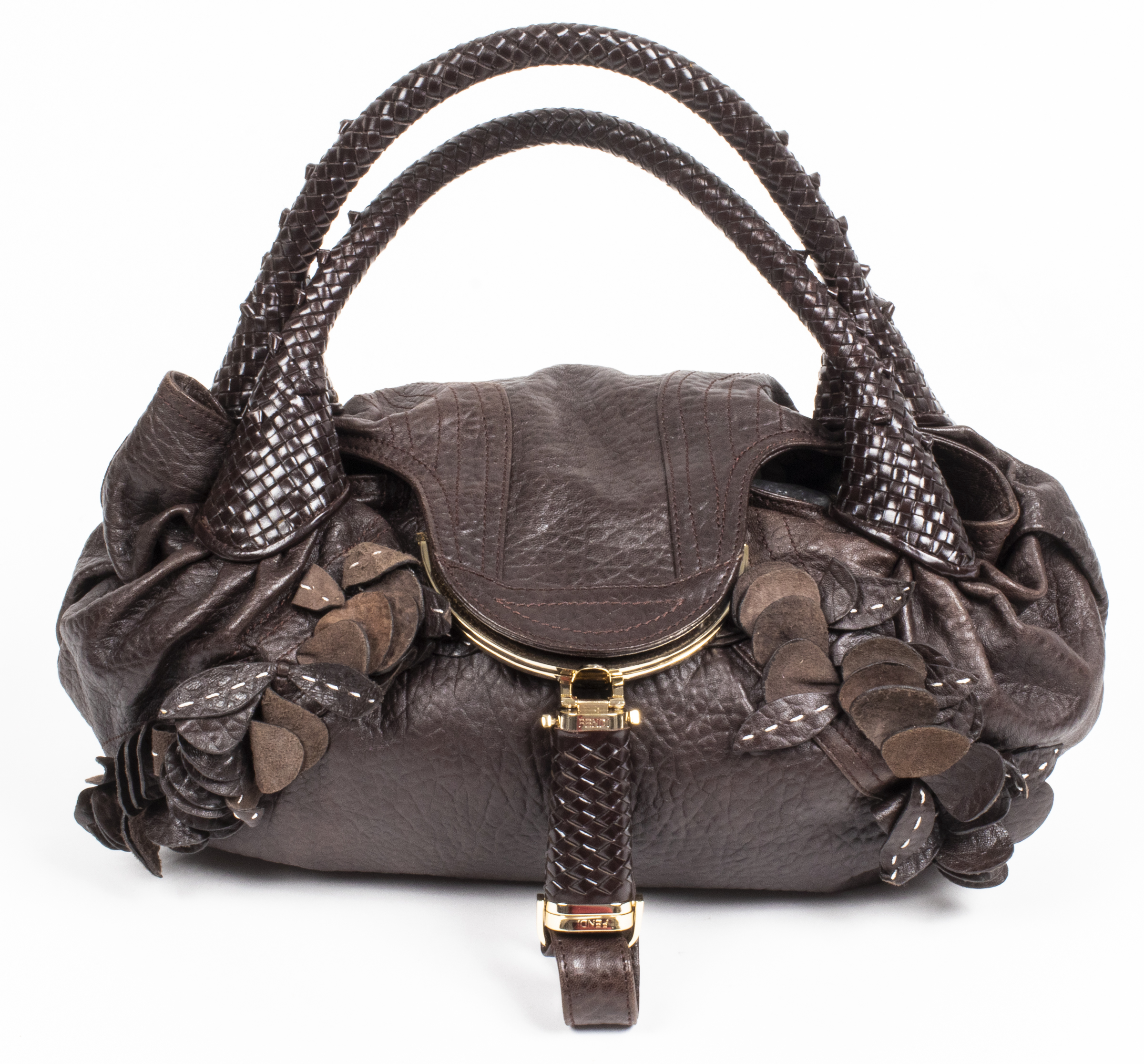 FENDI BROWN LEATHER 'SPY' HOBO