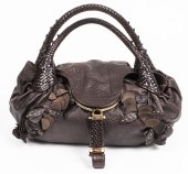 FENDI BROWN LEATHER 'SPY' HOBO