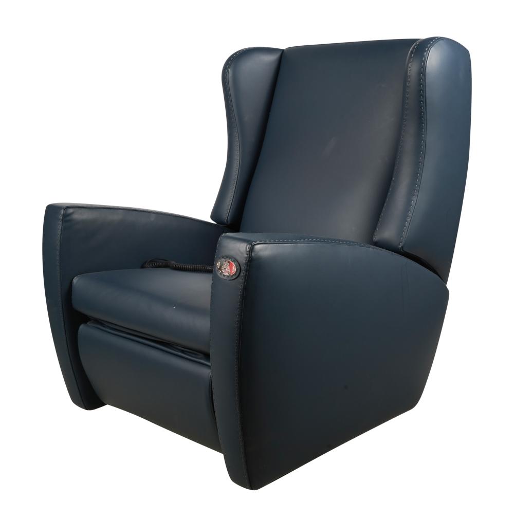 FENDI CASA BLUE LEATHER RECLINER