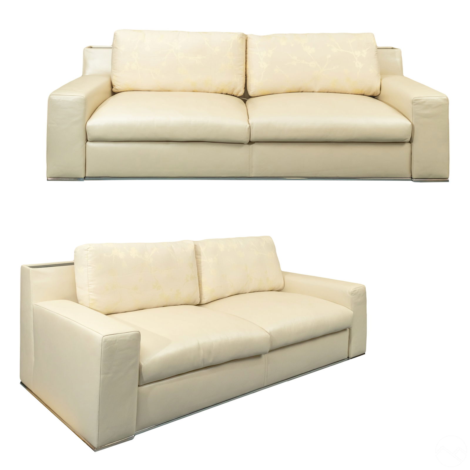 FENDI CASA PAIR BEIGE IVORY LEATHER