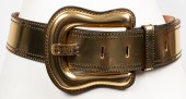 FENDI METALLIC GOLD-TONE LEATH