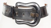 FENDI METALLIC SILVER-TONE LEA