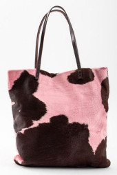FENDI PINK COWHIDE TOTE BAG<br