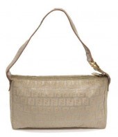 FENDI POCHETTE SILVER & BEIGE