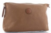 FENDI TAN LEATHER "JANUS" CLUT
