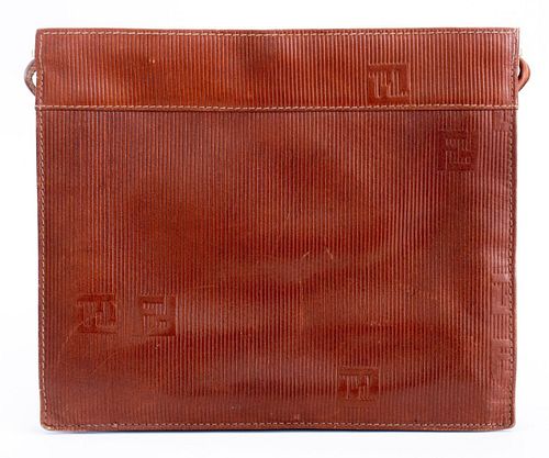 FENDI VINTAGE BROWN LEATHER